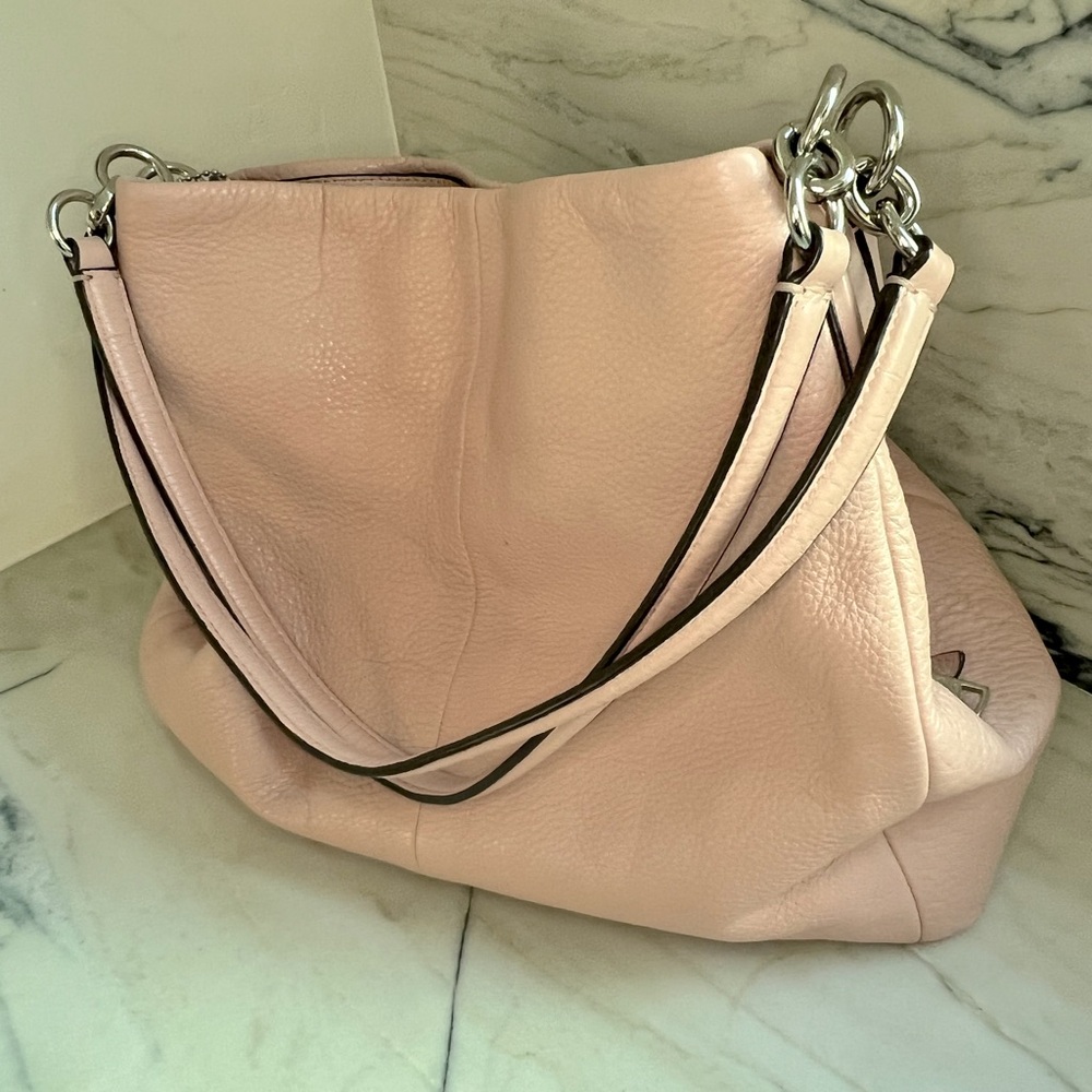 Coach Phoebe Pebbled Leather Shoulder Bag - Blush